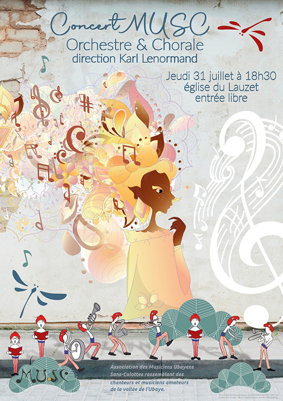 2025-07-lauzet Musc recherche des musiciens lecteurs pour les pupitres des cuivres, saxophones, flûtes traversières et clarinettes.